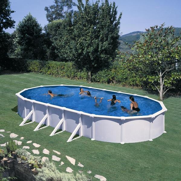 Piscine ovale acier 9,20m x 5,05m x h: 1,32m - filtration à sable - renforts apparents_4