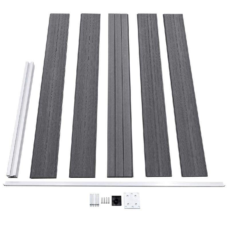 Vidaxl clôture de jardin wpc 175x105 cm gris 49075_4