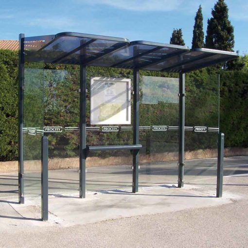 ABRI BUS CONVIVIALE / structure en acier /  bardage en acier / avec banquette et assis-debout / 300 X 220 CM_4
