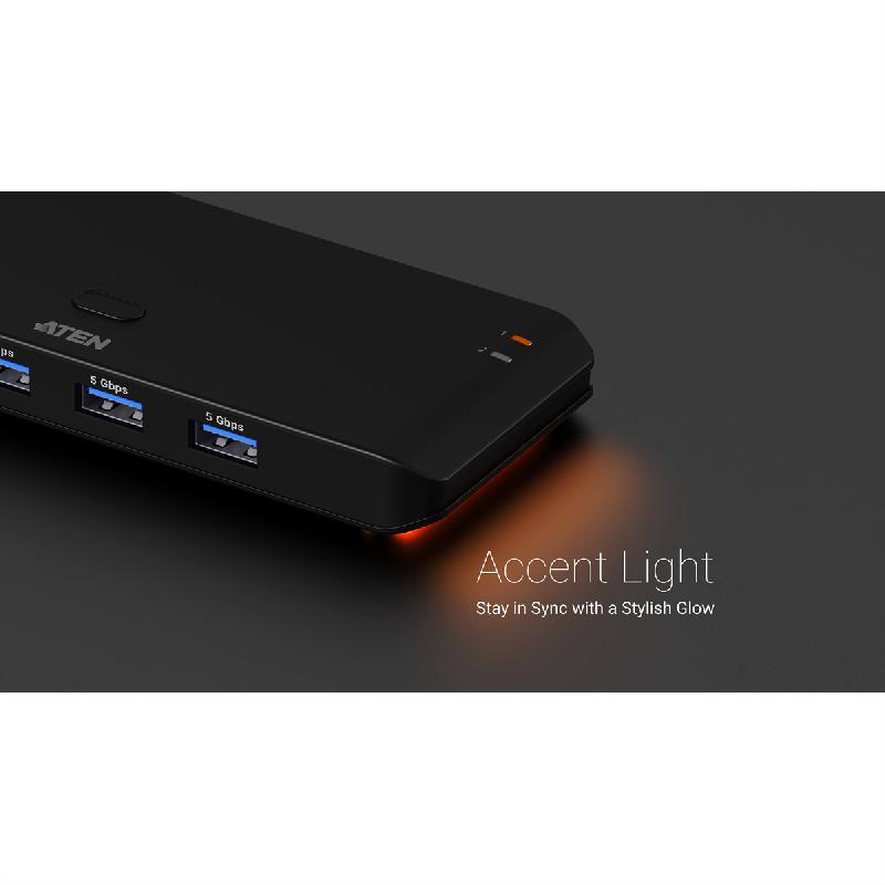 ATEN US4324 Commutateur USB 3.2 Gen 1 partagé 2 x 4_4