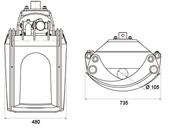 Dk-14 grappin forestier + rotator baltrotor 3 tonnes pour pelleteuse - deleks srl_4