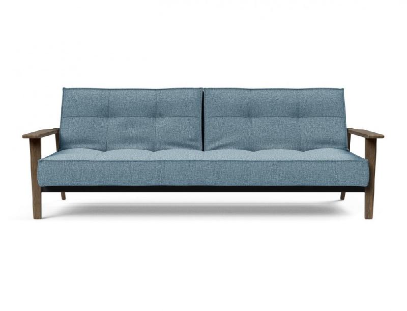 Canapé-lit design Innovation Living Splitback Frej - Convertible 115x210 cm - Chêne fumé - Tissu Mixed Dance Light Blue_4