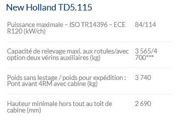 TD5.115 Tracteur agricole - New Holland - 114 ch, moteur Tier 4A, inverseur hydraulique, cabine VisionView_4