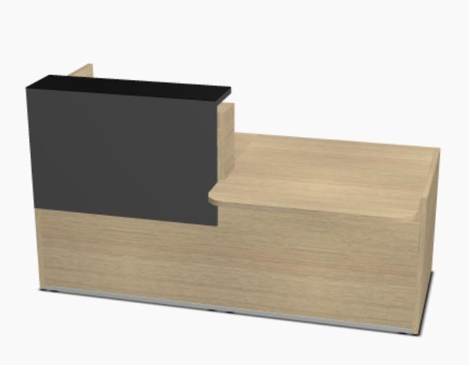 Bureau d'accueil lumineux Tera - MDD - 246, Chêne Canadien, Gris ombre, Droite_4