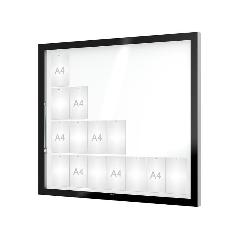 Vitrine murale Edge 80 - Affichage simple face - Taille de 12 à 28 A4 - Épaisseur 80 mm - Verre sécurisé_4
