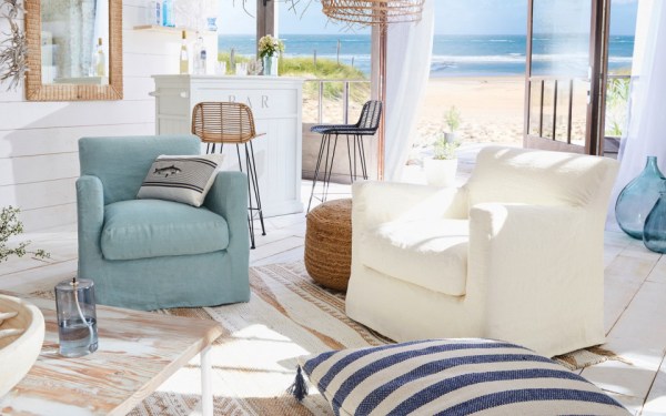 Fauteuil Bandol 75 cm - Home Spirit - Déhoussable en lin froissé pour un style campagne chic_4