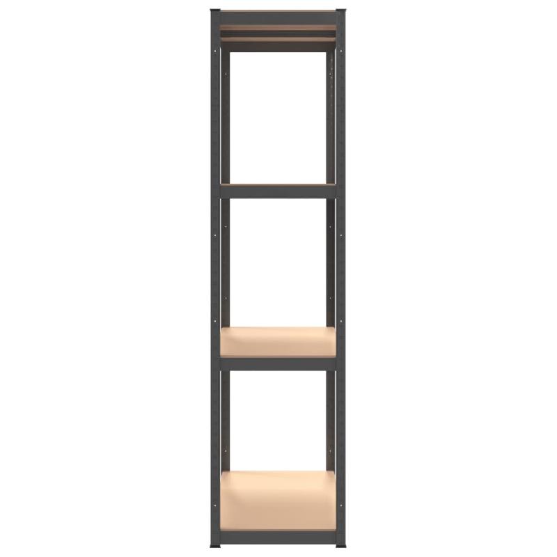 Vidaxl étagères à 4 niveaux 4pcs anthracite acier et bois d'ingénierie 3154142_4