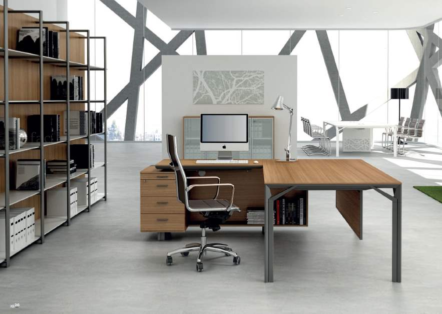 Bureau de direction en mélamine ou verre laqué - Charmant, rigoureux et simple - X8_4