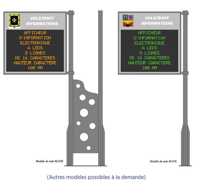 Panneau d'affichage lumineux d'information multi-lignes pour les communes: lieux publics, mairies... - Radars pédagogiques Série AFFMUM_4