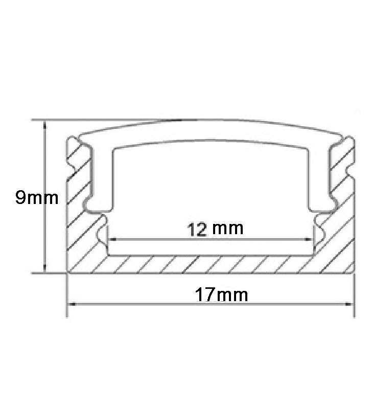 Profilé aluminium en U 2m avec diffuseur opale - Référence Profalslimu - Ultra mince pour ruban LED_4