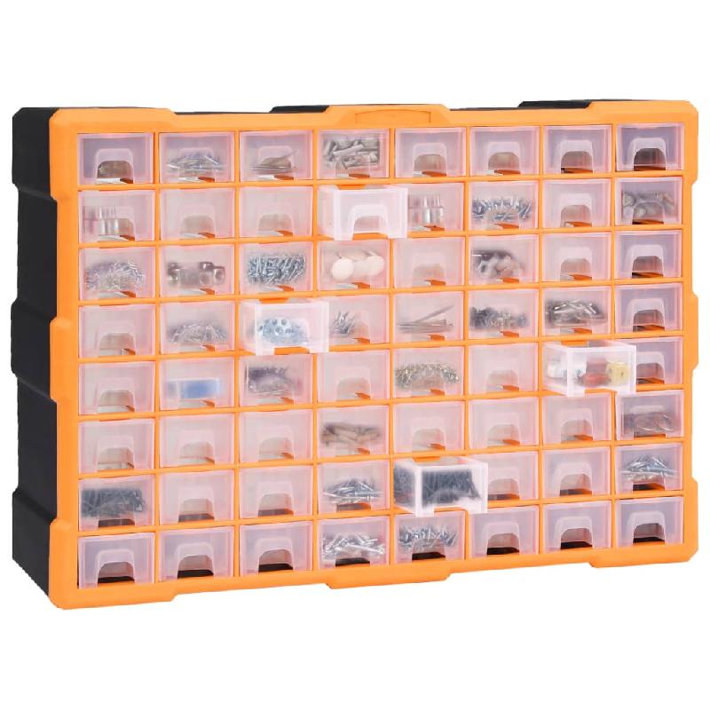 Vidaxl organisateur multi-tiroirs avec 64 tiroirs 52x16x37,5 cm 147579_4
