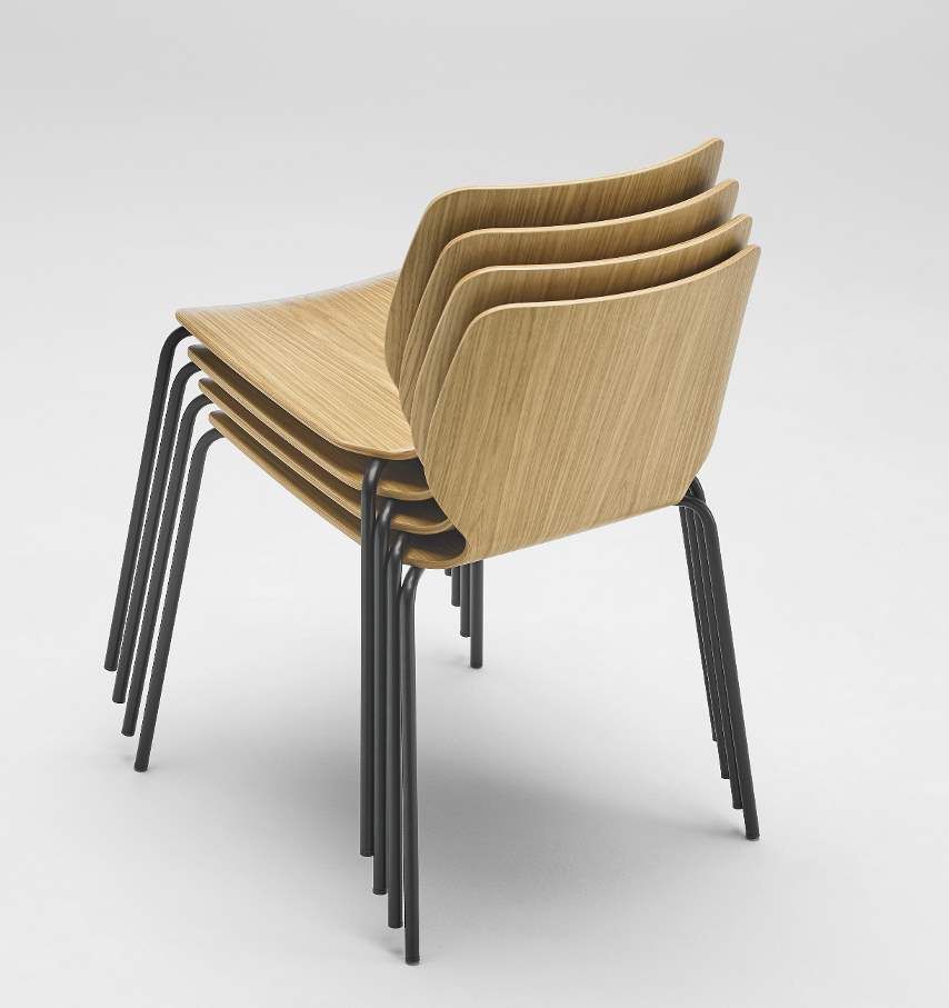 Chaise NIMES - coque bois en hêtre, chêne ou noyer - design YONOH - piètements variés_4