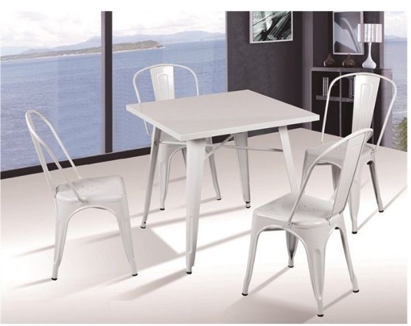 Chaise de terrasse - style vintage - acier - usage intérieur/extérieur - empilable - plusieurs couleurs_4