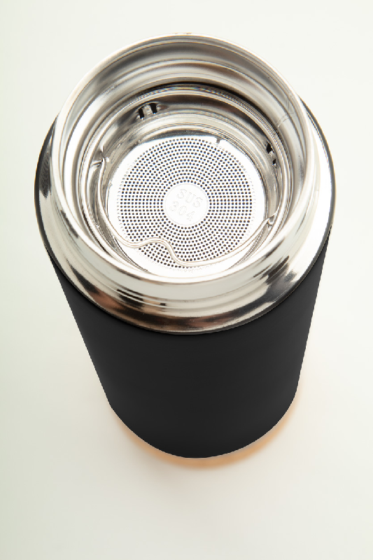 Thermos double paroi en inox - infuseur à thé - dessous en liège - 450 ml_4