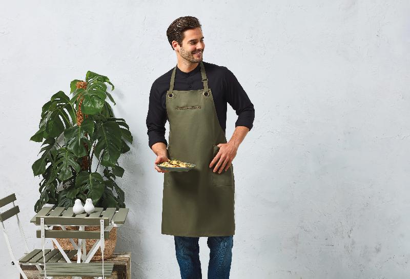 Tablier contrasté écoresponsable 'Barley' - Réf: PR121 - Premier - Polyester recyclé et coton durable_4