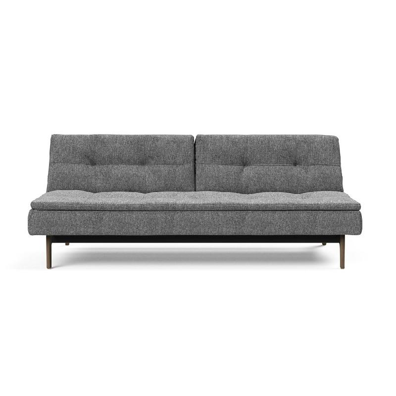 Innovation Living - Canapé design Dublexo Eik convertible en lit 210x115 cm - tissu Twist Charcoal - pieds en chêne fumé_4