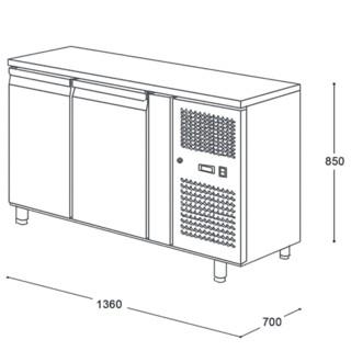 Table réfrigérée négative centrale GN 1/1 profondeur 700 - 2 portes | L2g - GN2100BT_4
