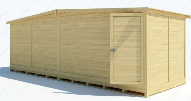 Chalet de Noël pliable en bois massif Gardy Shelter - 660x237 cm - 15,51m² - Réf 3788 - Epicéa massif, parois 20mm_5