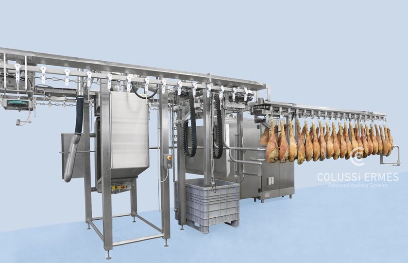Lavage jambons - laveuses industrielles alimentaires automatiques Colussi Ermes - hautement polyvalentes et sur mesure_4