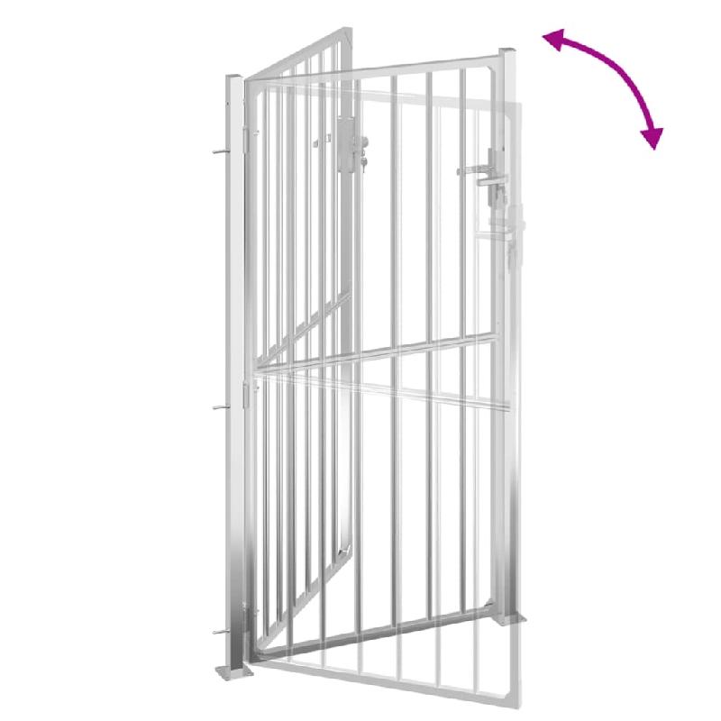 Vidaxl portail de jardin 100x180 cm acier inoxydable 376472_4