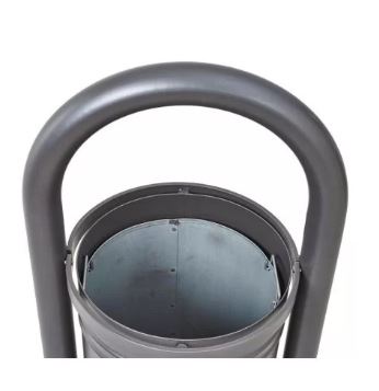 Corbeille publique Vercors 40 L - seau intérieur en tôle électrozinguée avec anses - courbes élégantes_4