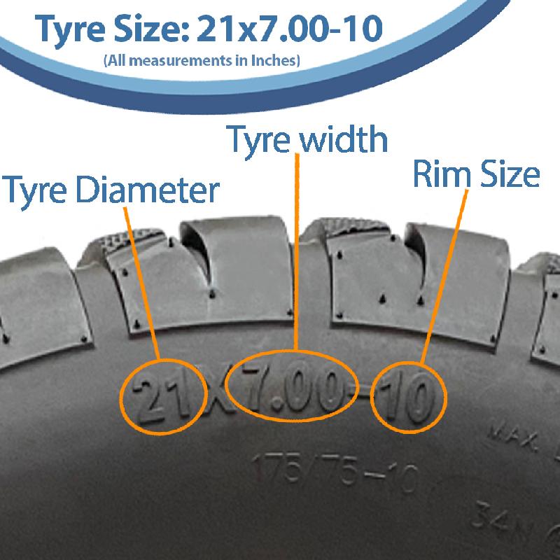 21x7.00-10  20x11.00-9 OBOR Beast 6ply Pneus Tubeless Road Legal (Lot de 4)_4