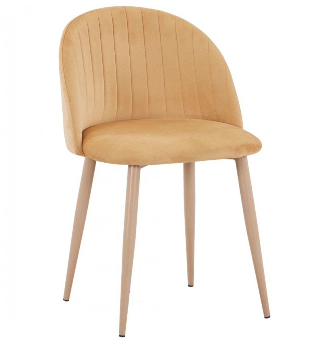 Chaise de restaurant en velours - structure métallique imitation bois - vendue par lot de 4 unités_4