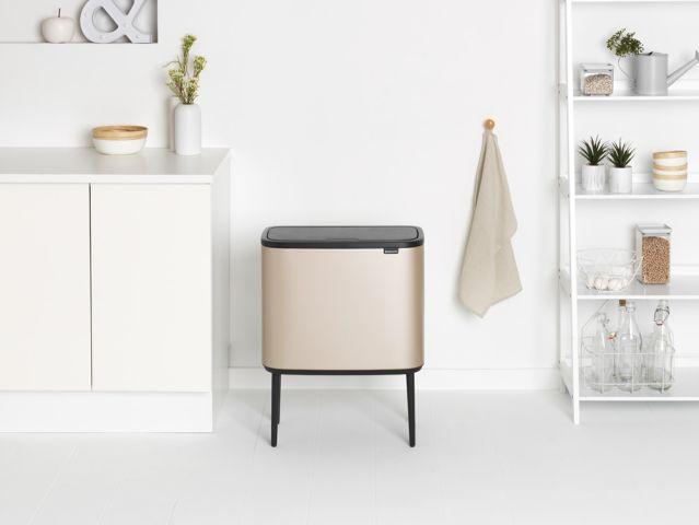 Poubelle Brabantia Bo Touch Bin - 34 litres - Metallic Gold - Idéale pour trier les déchets_4