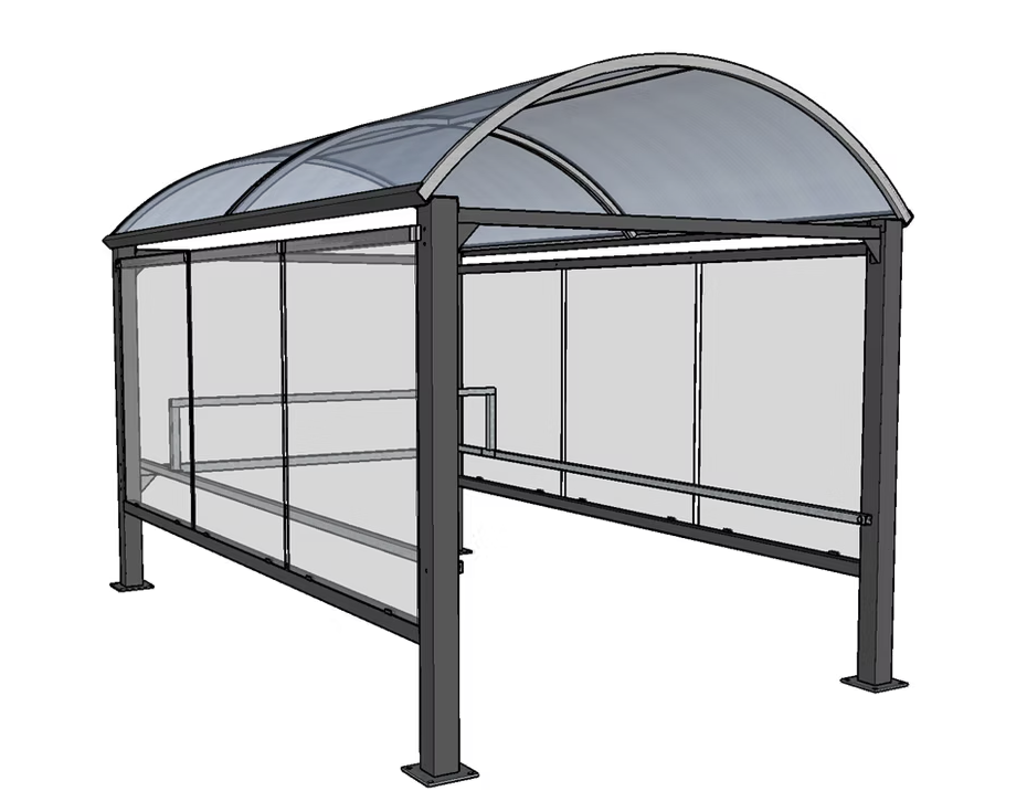 Abri pour chariot à toiture en voute - Profondeur 4000mm x l2330mm x h2600mm - TRADI - Le temple du mobilier_4