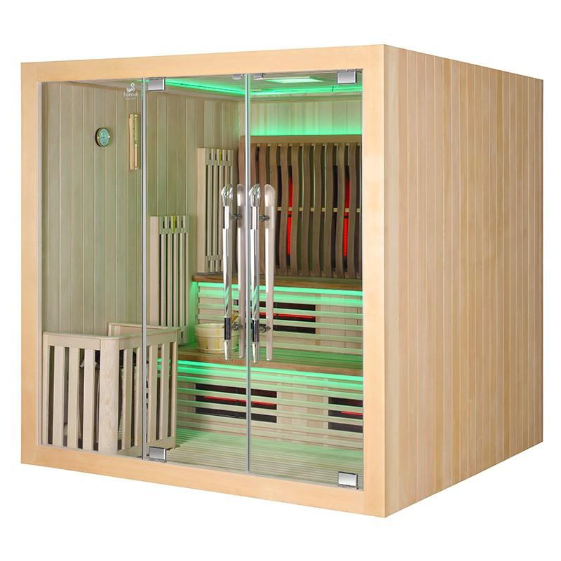 SAUNA COMBI BOREAL® ELÉGANCE PRO 6 - 200X200 INFRAROUGE + VAPEUR_4
