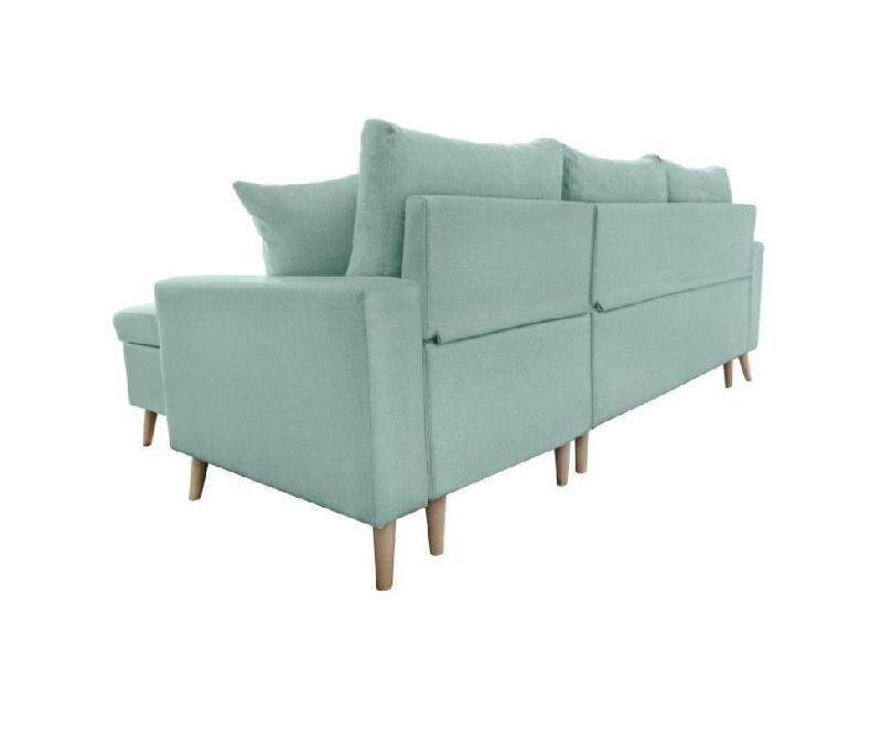 Canapé d'angle réversible convertible ARKO bleu clair avec méridienne réversible, coffre et coussins assortis_4