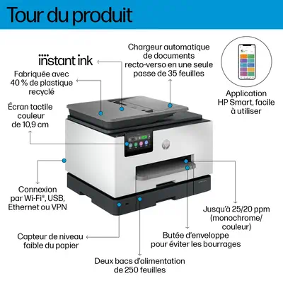 OfficeJet Pro 9135e Sans fil All-in-One Couleur Imprimante, Instant Ink; Impression recto-verso_4