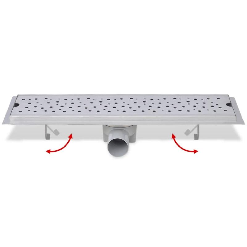 Vidaxl drain de douche linéaire 530 x 140 mm acier inoxydable 142189_4