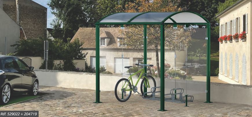 Abri vélos en voûte M - bardages en verre pour clarté et esthétisme - dimensions 2500 x 2635 x 2090 mm_4