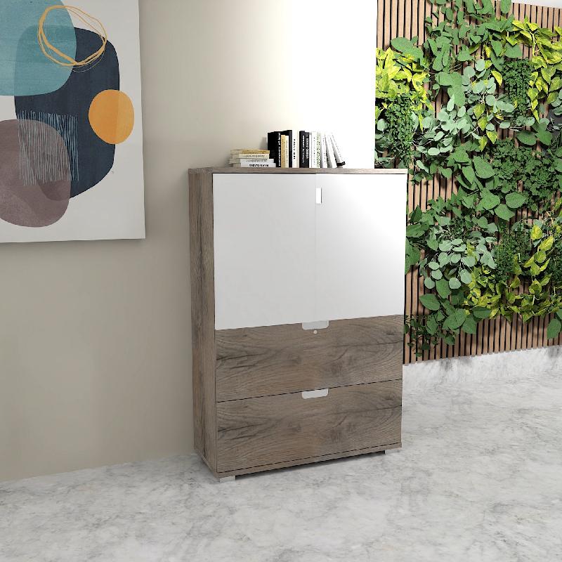 Armoire de direction TAK  hauteur 147 cm - Mobel Linea - Chêne grisé_4