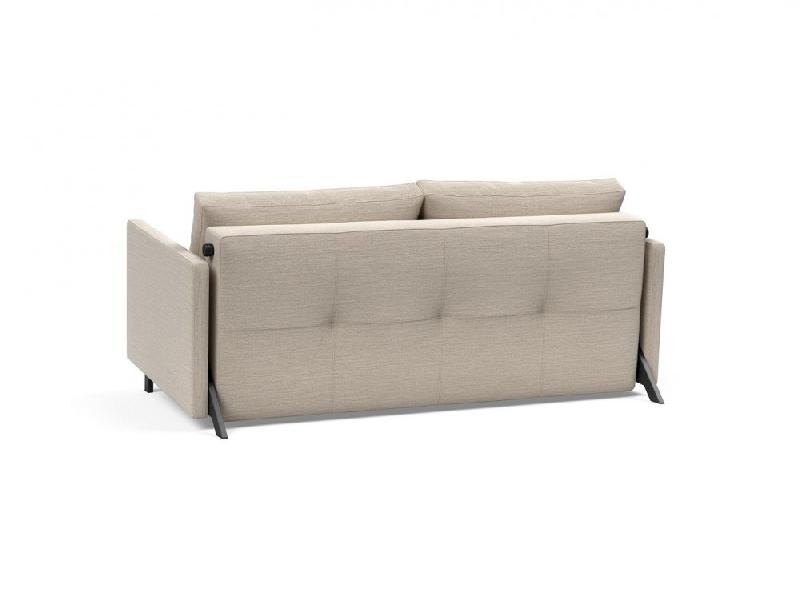Canapé design convertible Cubed 02 Arms - Innovation Living - Lit 160x200 cm - Tissu Blida Sand Grey_4