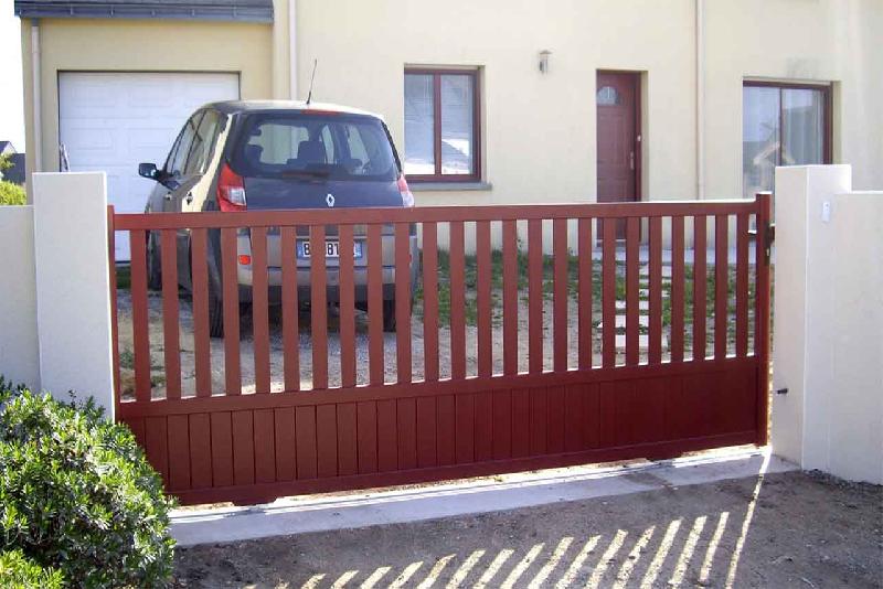 Portail coulissant semi barreaudé - 4500 / 1600_4