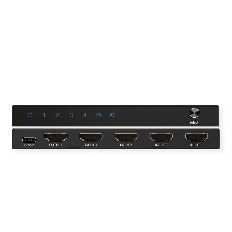 ROLINE Switch HDMI 4K à 4 ports, avec télécommande_4