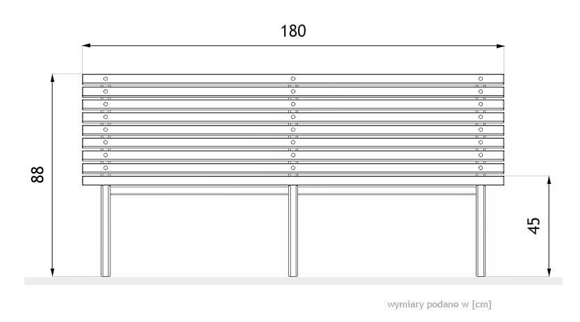 Banc public Bergen 02.015SC - 180cm - acier inoxydable ou acier au carbone - bois tendre, dur ou exotique_4
