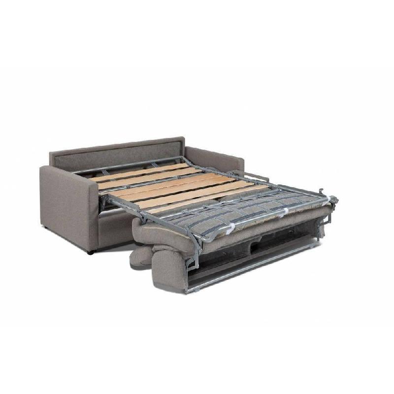 Canapé-lit convertible LEVALLOIS Express - Sommier à lattes 120x197cm - Matelas 16cm - Tête de lit intégrée - Marron_4