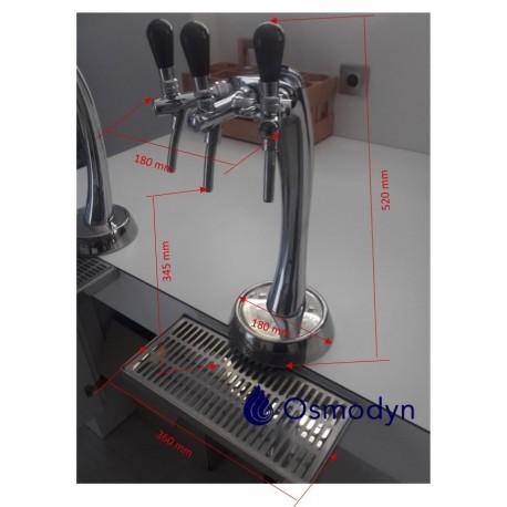 Colonne de distribution d'eau 3 voies en acier inoxydable avec égouttoir amovible_4