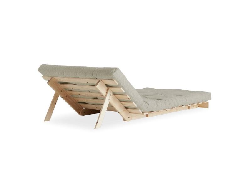 Fauteuil convertible futon ROOTS en pin naturel - Tissu lin - Couchage 90 x 200 cm - Design japonais et scandinave_4