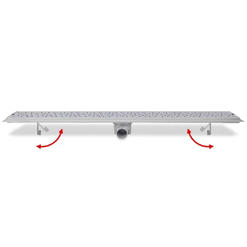 Vidaxl drain de douche linéaire 1030x140 mm acier inoxydable 142194_4