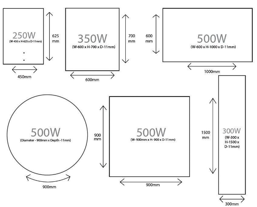 Miroir rond infrarouge 500W Fulkorn - radiateur design anti-buée et performant avec technologie nanotechnologique_4
