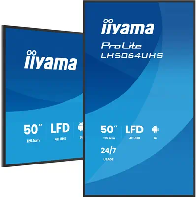 Iiyama LH5064UHS-B1AG àÉcran d'affichage dynamique àÉcran plat de signalisation numérique 127 cm (50