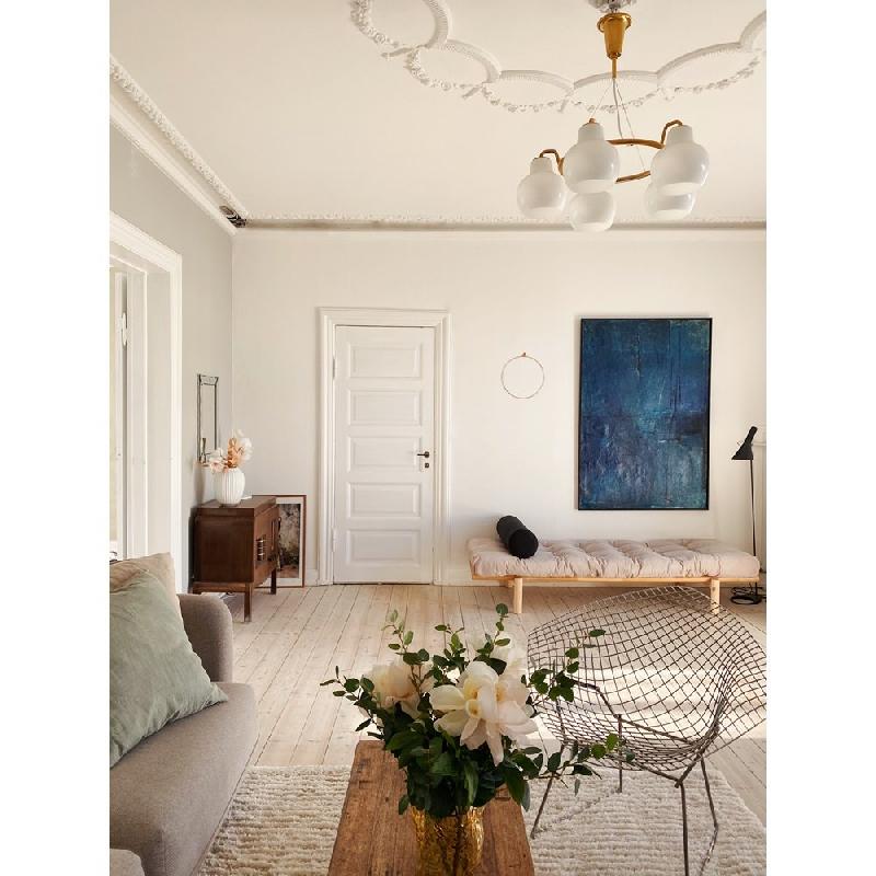 Méridienne Futon NEXT en pin massif - Coloris ivoire - Couchage 75 x 200 cm - Design scandinave et matelas en velours côtelé_4