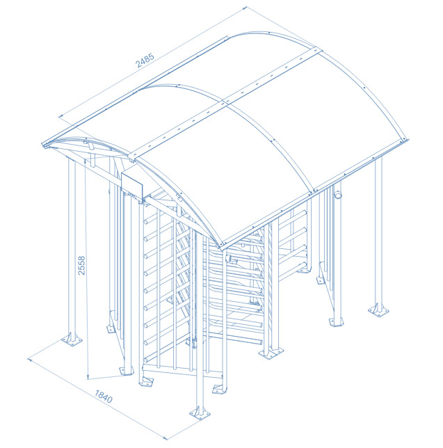 Tambour de contrôle d'accès, double de hauteur totale - ZX-ACS_4