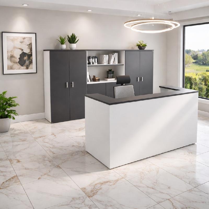 Bureau d'accueil Delta First - Mobel Linea - 184, Blanc et anthracite_4