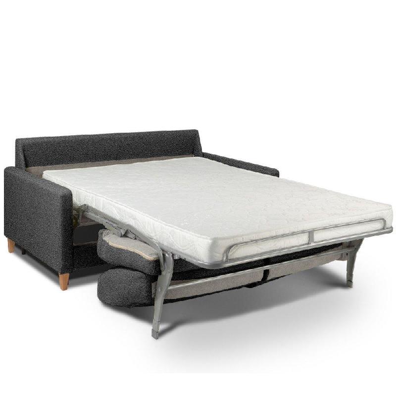 Canapé convertible OGGETTO - Matelas 16 cm - Sommier à lattes RENATONISI - 140 cm - Polyuréthane - Gris graphite_4