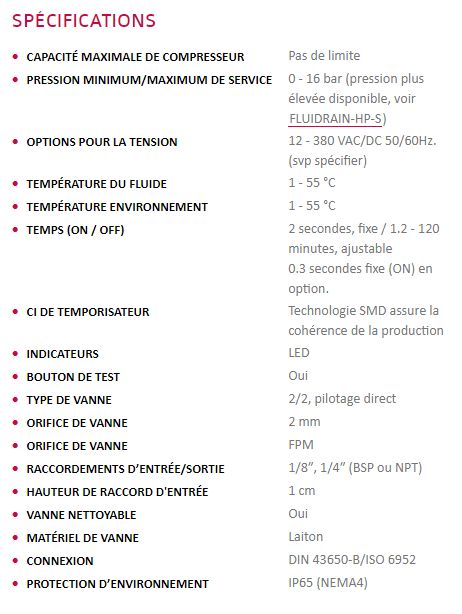 Tec-11 - Purgeur de condensat avec temporisateur électronique - Jorc - Orifice de vanne : 2 mm_4